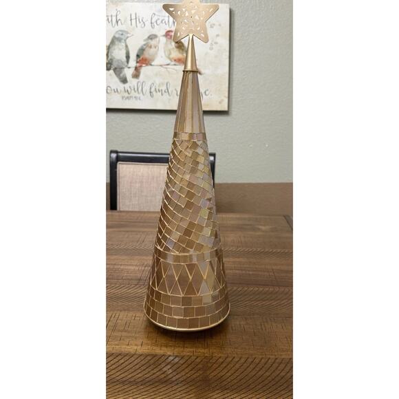 Princess House Christmas Mosaic Tree #6680 Large 18” Golden Reflections - Picture 1 of 3